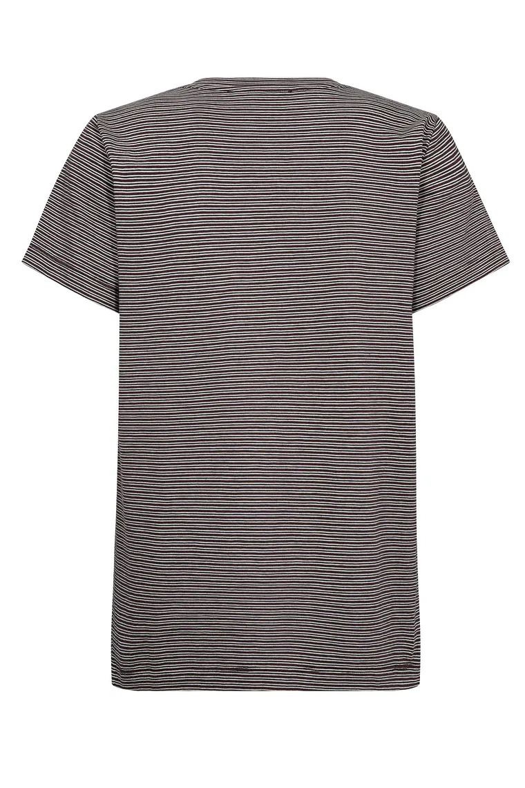 TALIA STRIPE T-SHIRT, FUDGE
