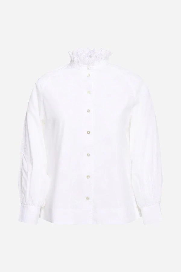 Blouse w/ Embroidery Organic, White