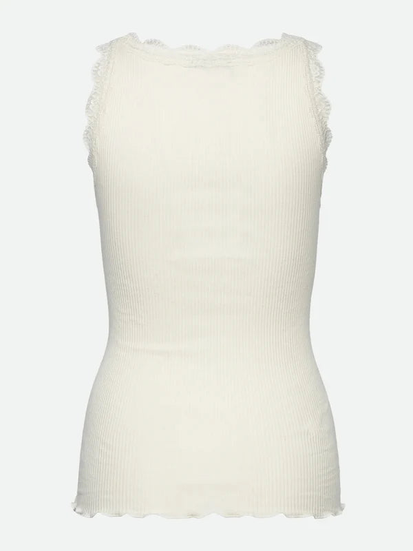 BALTA MODAL LACE U-NECK TOP, IVORY