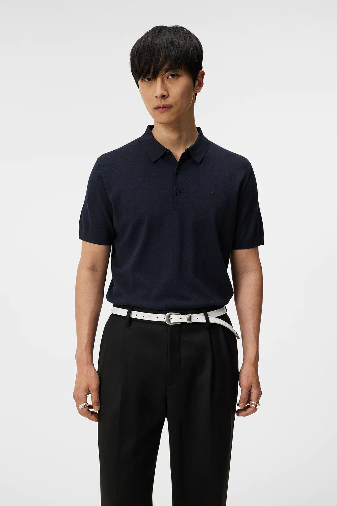Ridge Rayon Silk Polo, Navy