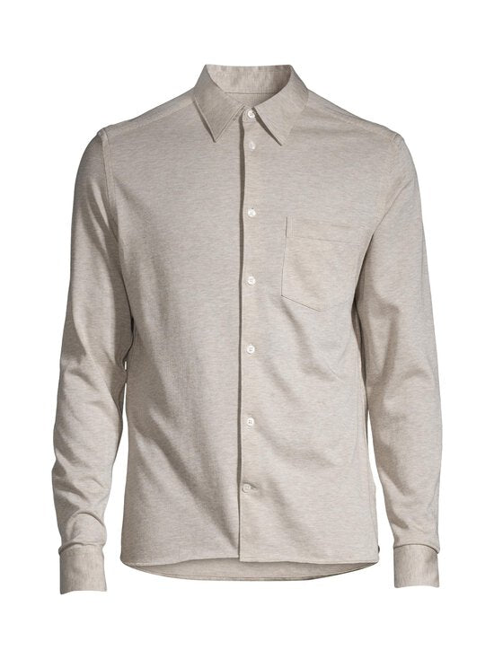 Jersey stripe slim shirt, beige