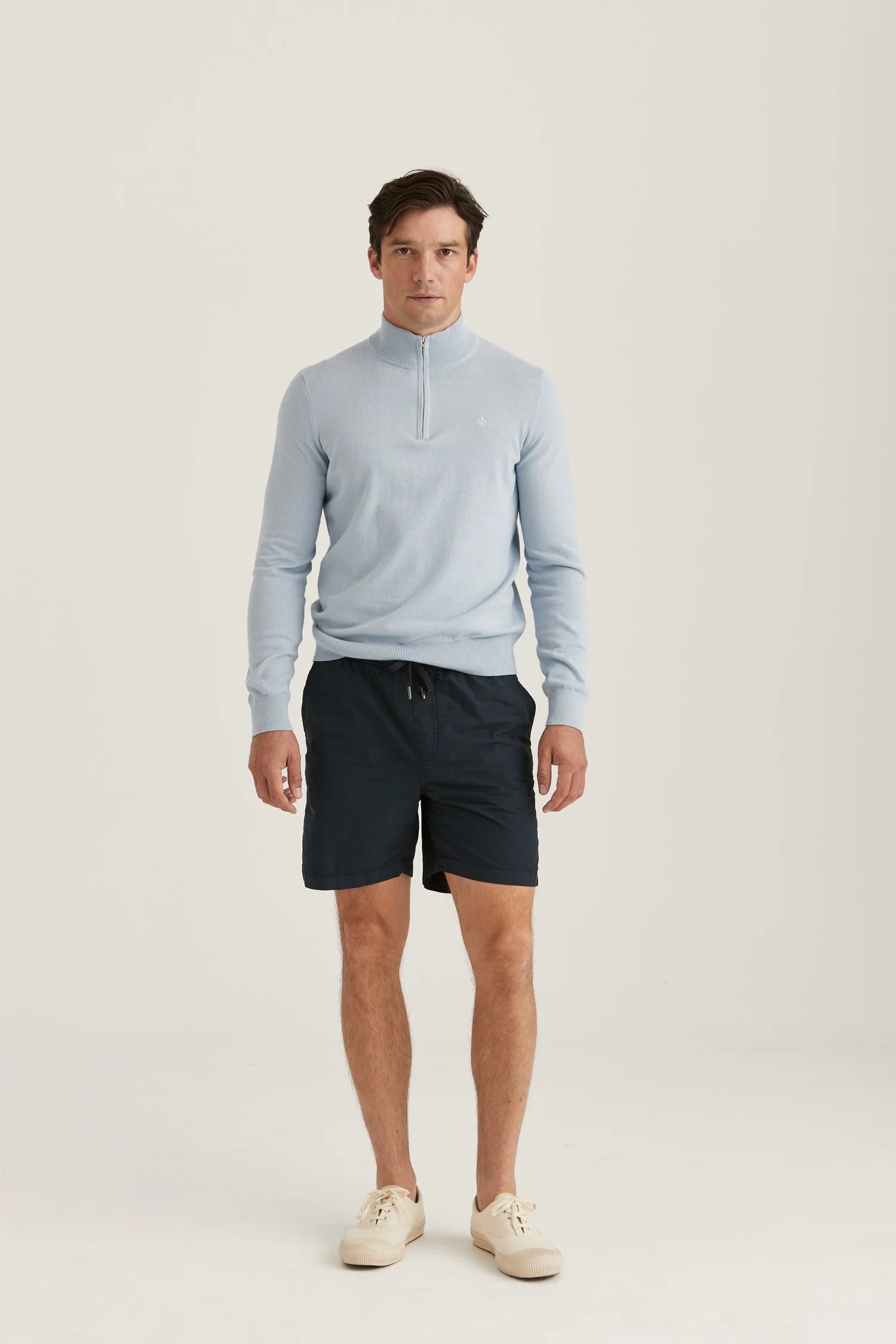 Riley Half Zip, Light Blue
