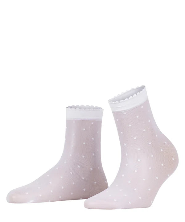 DOT 15 DEN WOMEN ANKLE SOCKS, WHITE