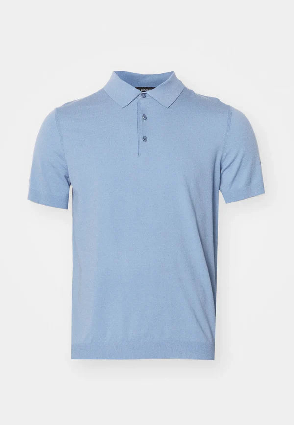 RIDGE KNITTED POLO, RAIN WASHED