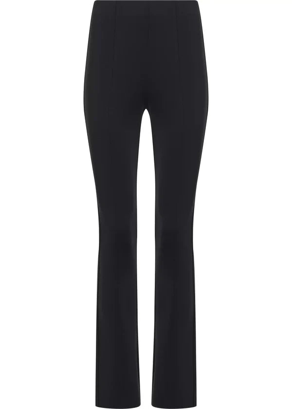 TECHNICAL KNIT SLIM FLARE PANTS, BLACK