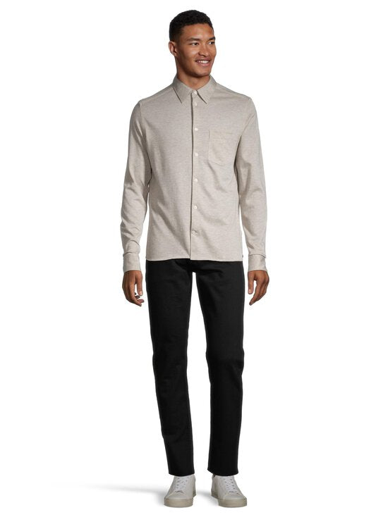 Jersey stripe slim shirt, beige