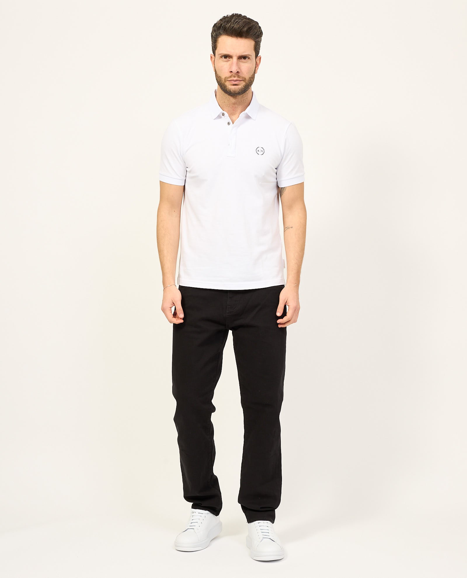 Man Jersey Polo Shirt, White