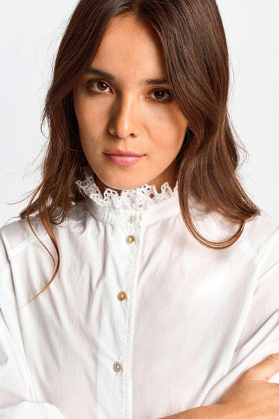 Blouse w/ Embroidery Organic, White