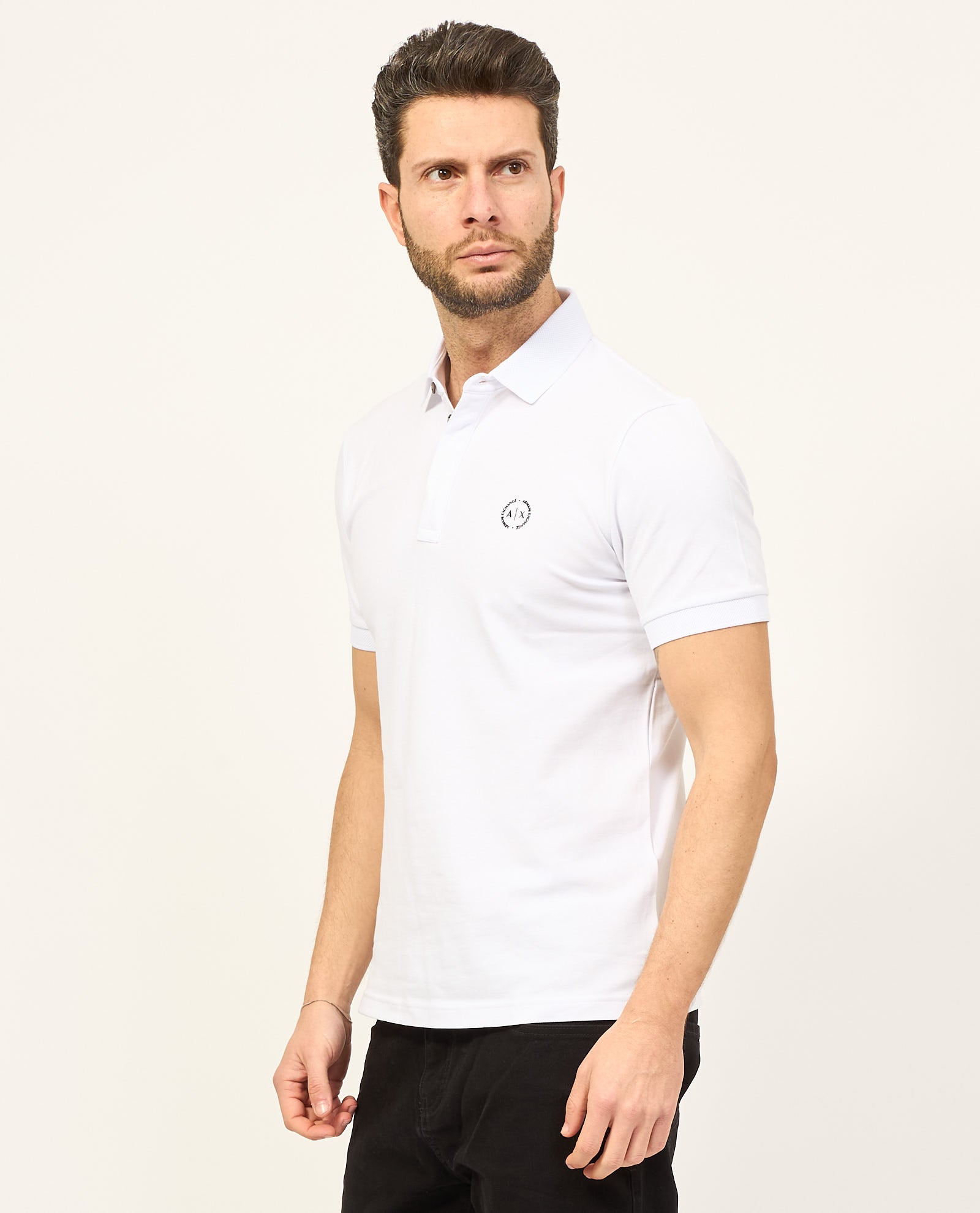 Man Jersey Polo Shirt, White