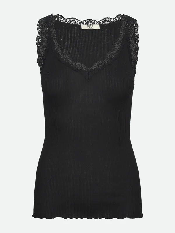 BALTA MODAL V-NECK TOP, BLACK
