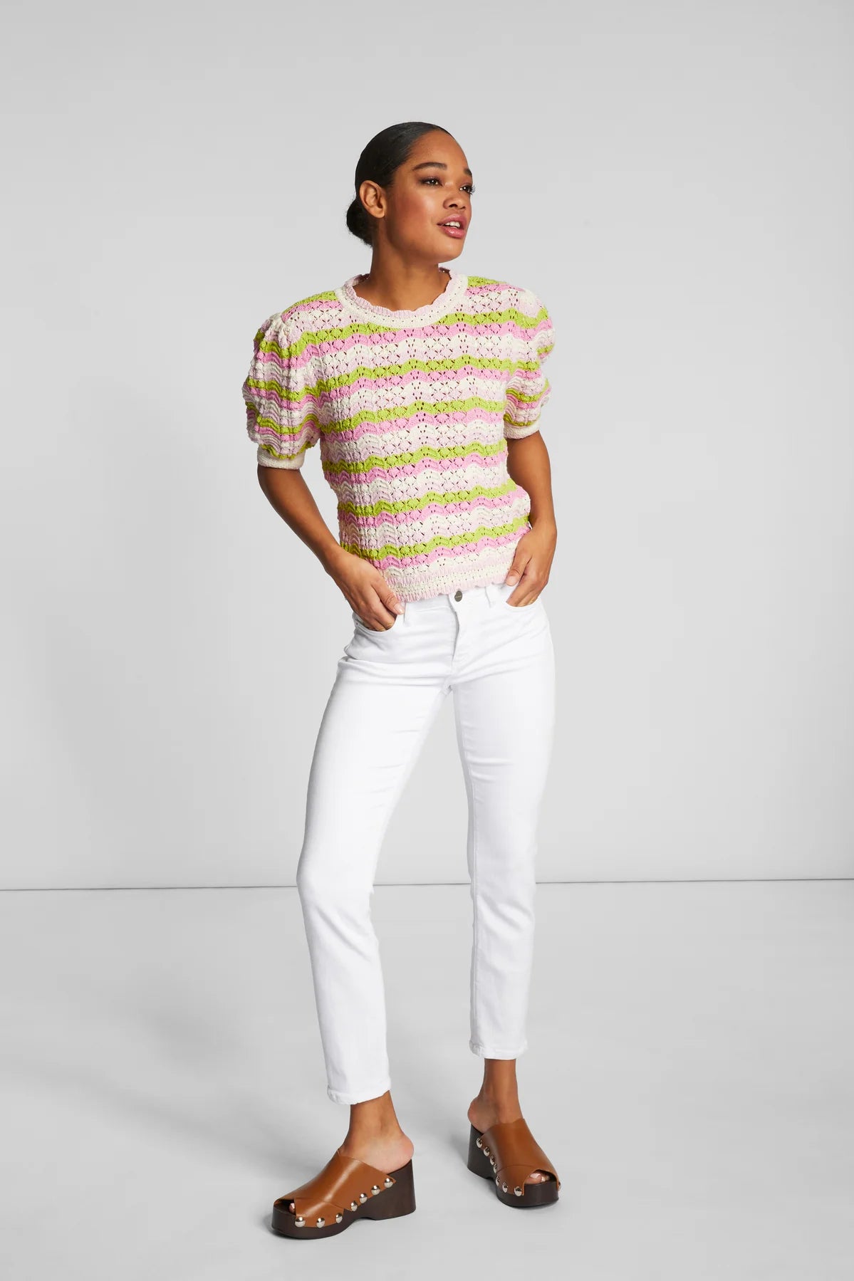 Midi color denim økotex, white