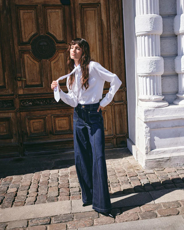 AYEN STRIPED SHIRT, WHITE