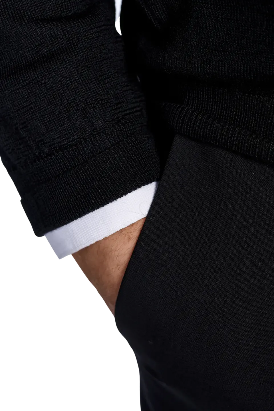 PADOVA FULLZIP KNITTED CARDIGAN, BLACK