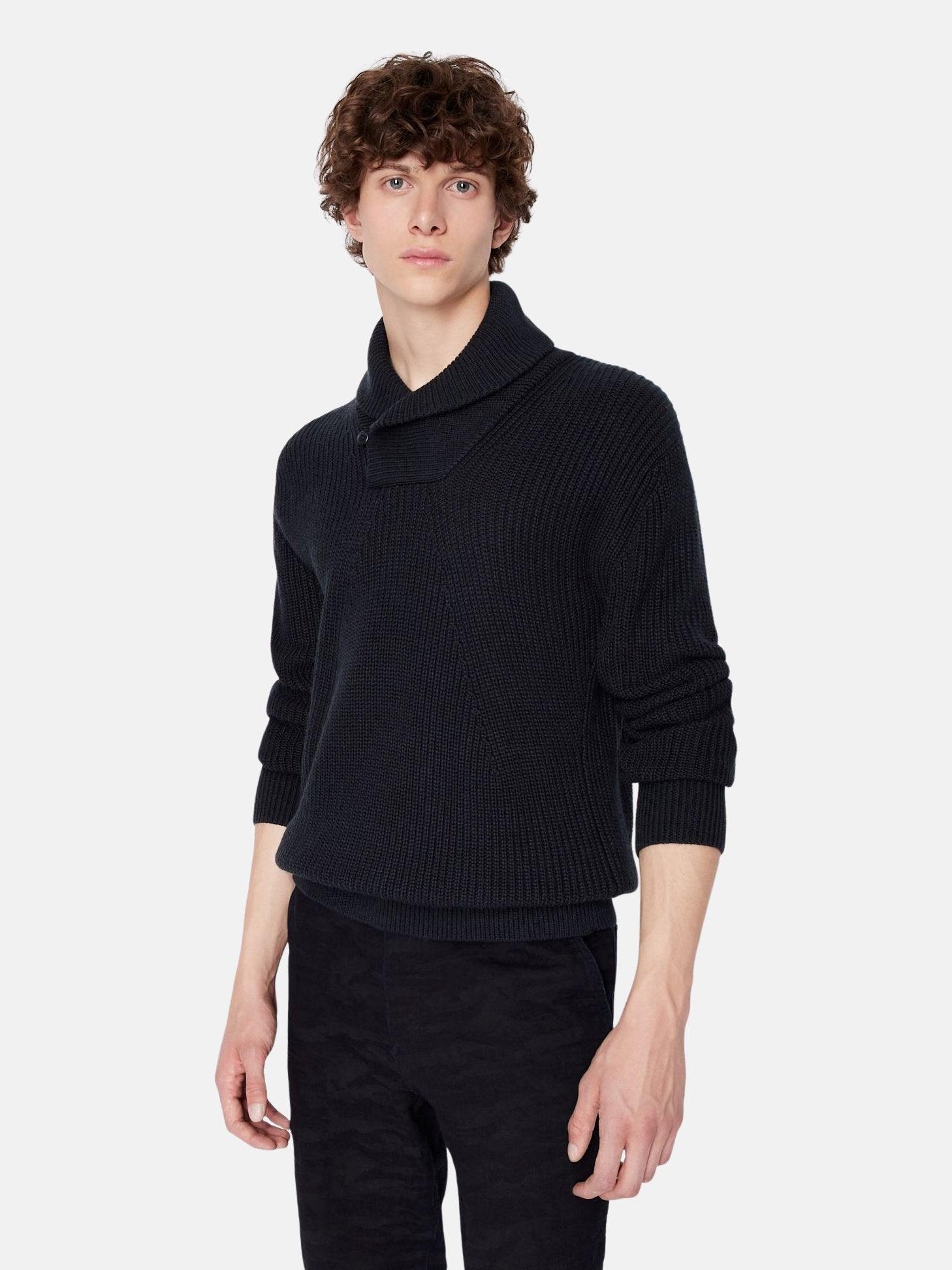 Man knitted pullover, navy