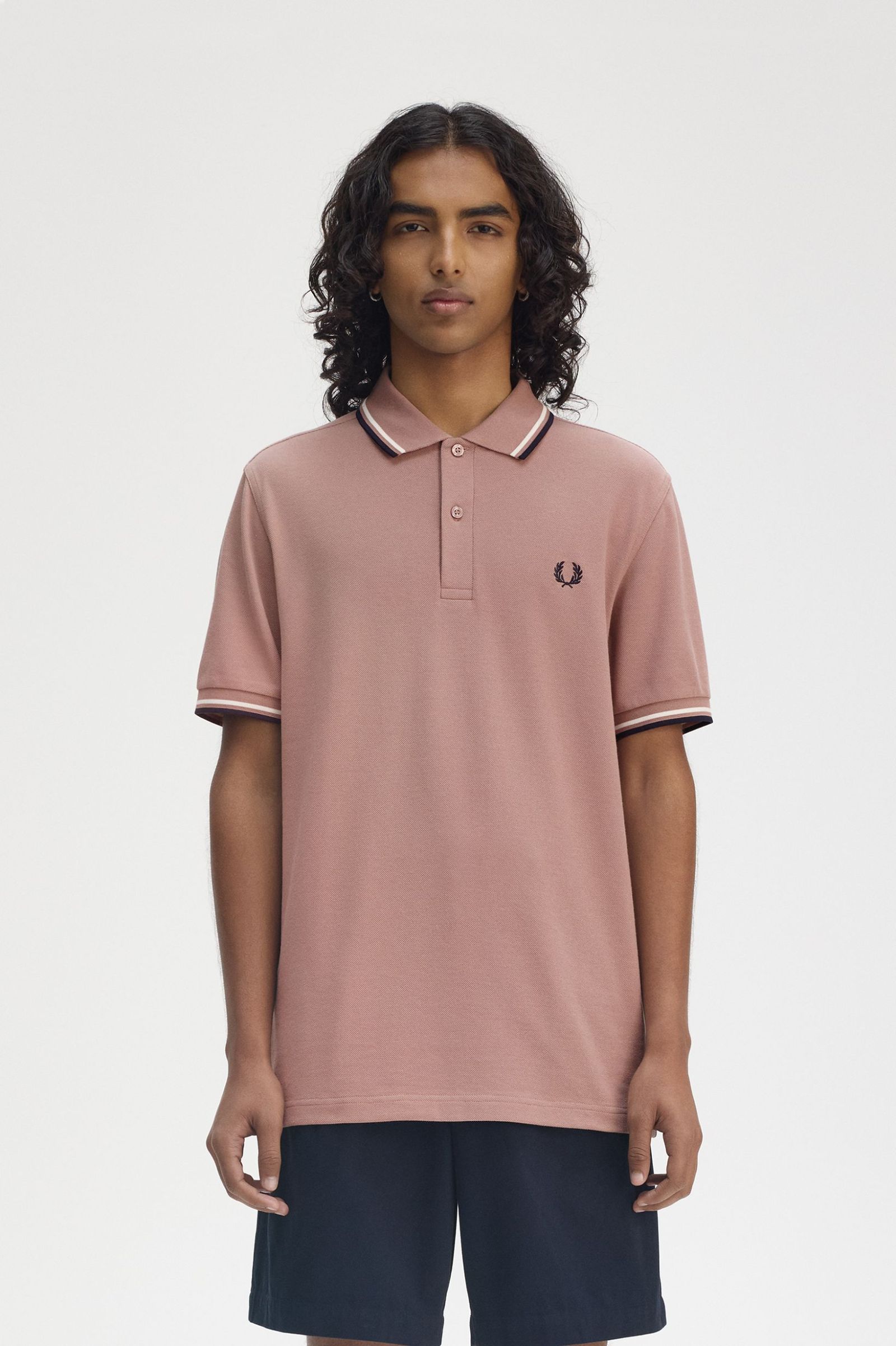 Twin Tipped FP Shirt, Dk Pink/Ecru/Navy