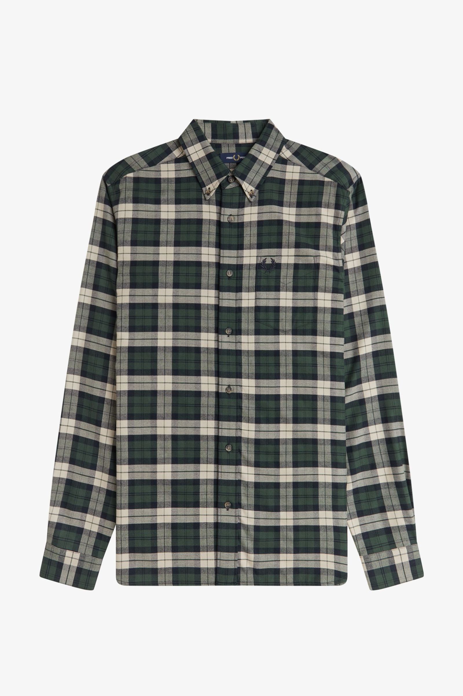 BRUSHED TWILL TARTAN SHIRT, COURT GREEN