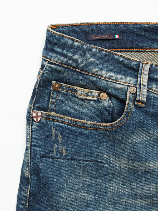 VINCI PATHCHED SUPER USED JEANS, SPECIAL WASH