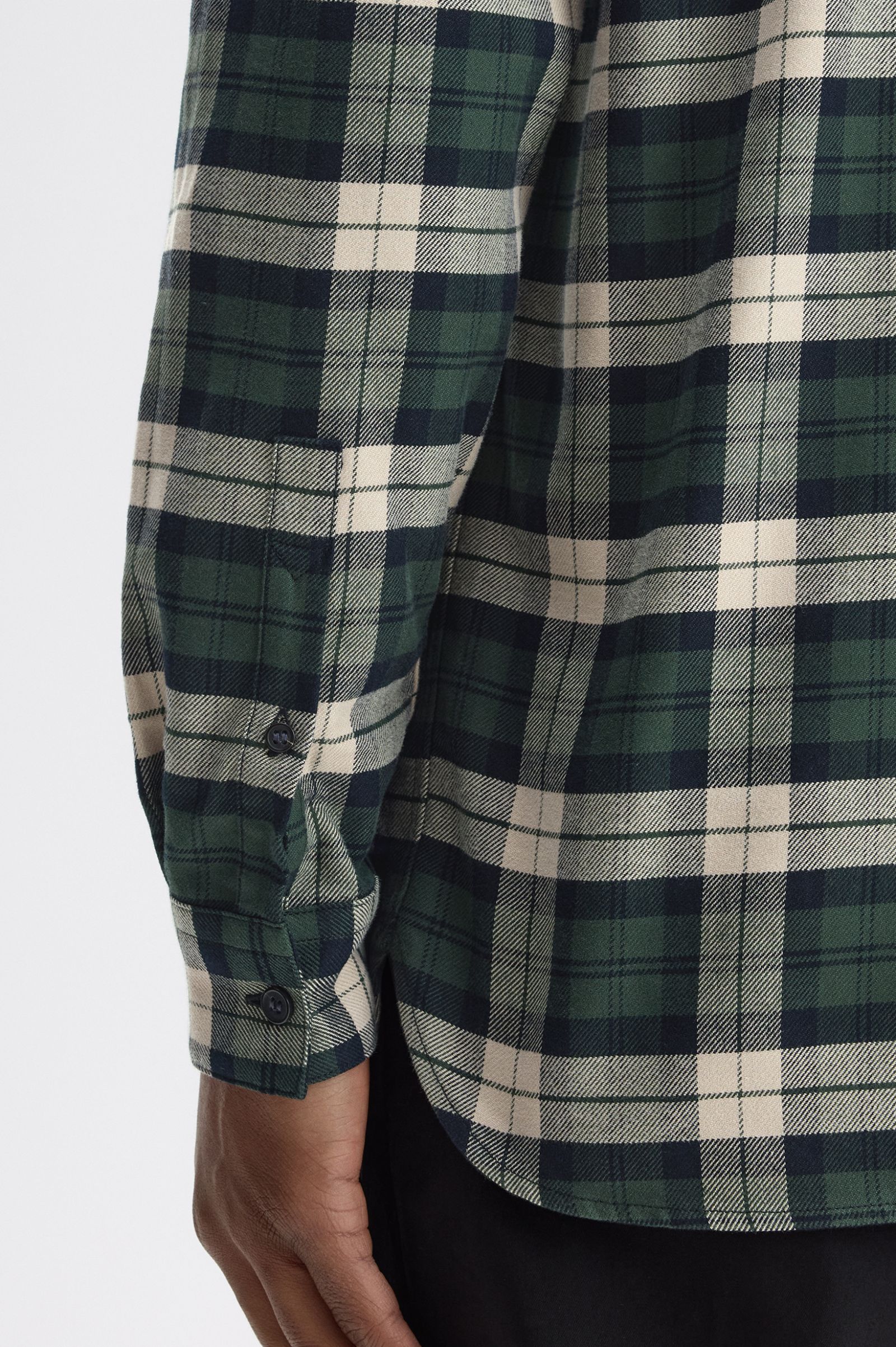 BRUSHED TWILL TARTAN SHIRT, COURT GREEN