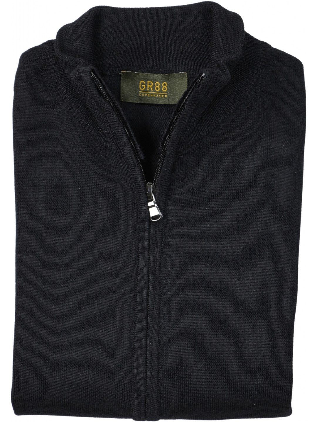 Pure wool plain zip, black