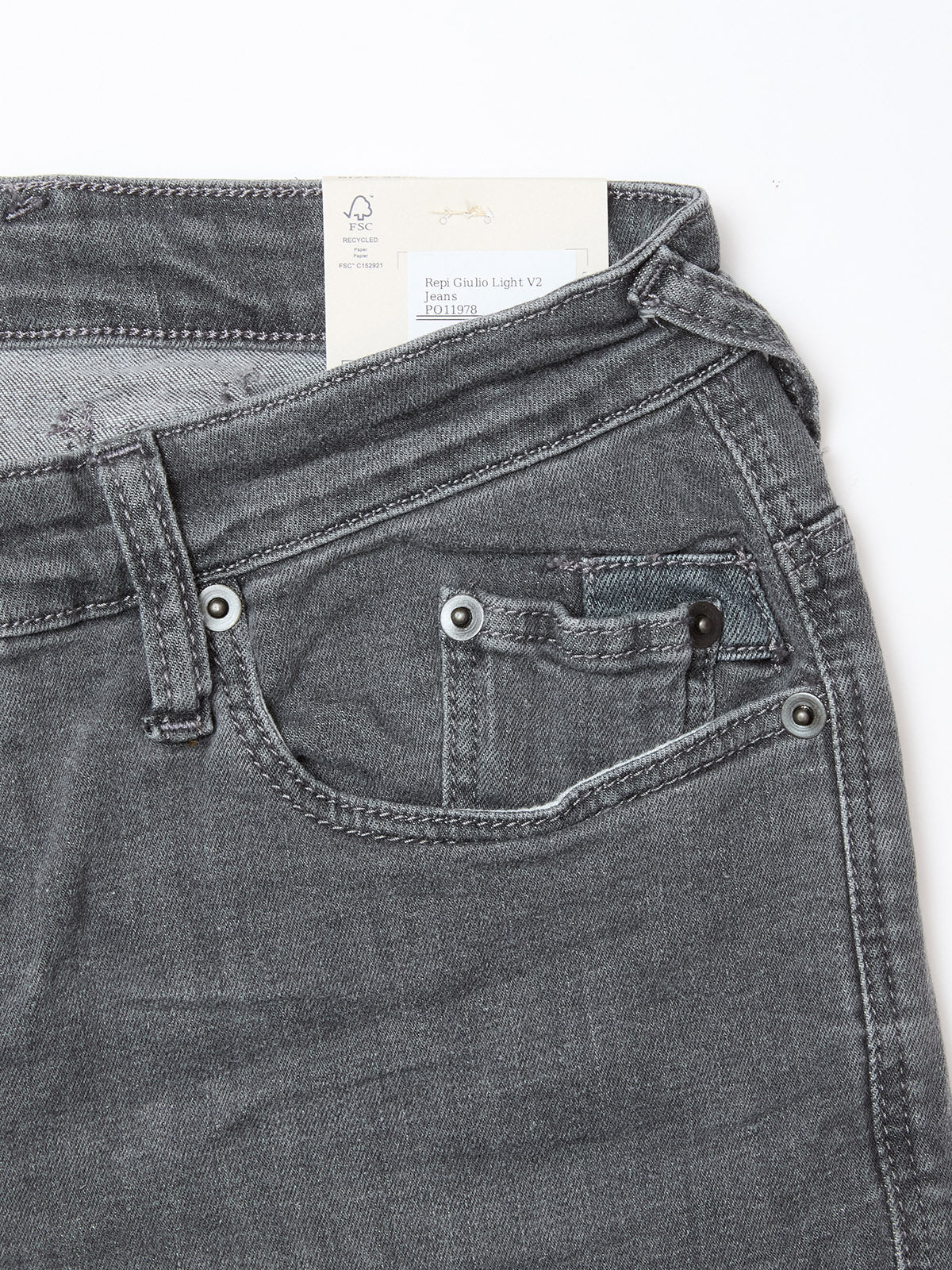 REPI GIULIO LIGHT JEANS, GREY DENIM
