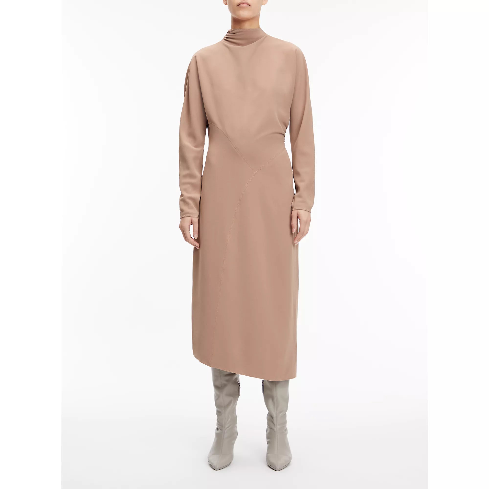 High Neck LS Maxi Dress (ginger)
