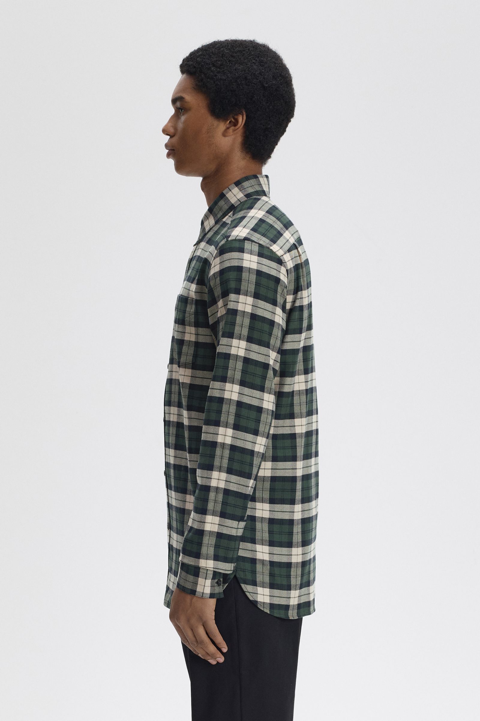 BRUSHED TWILL TARTAN SHIRT, COURT GREEN