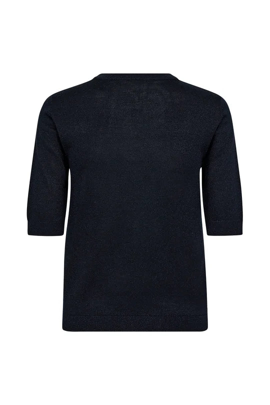 VIGGA SS LUREX KNIT, DEEP NAVY BLUE