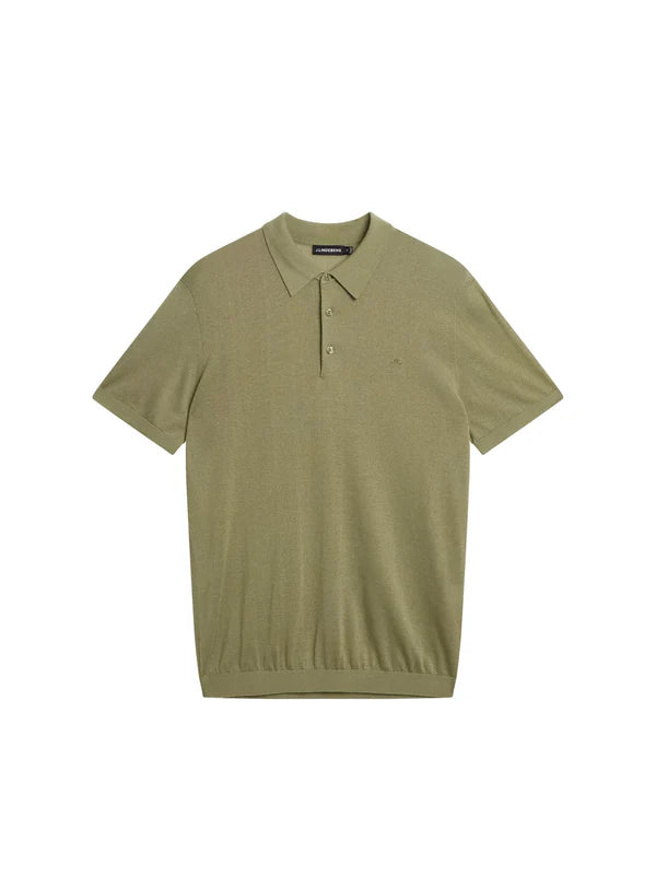 RIDGE LYOCELL SILK POLO, OIL GREEN