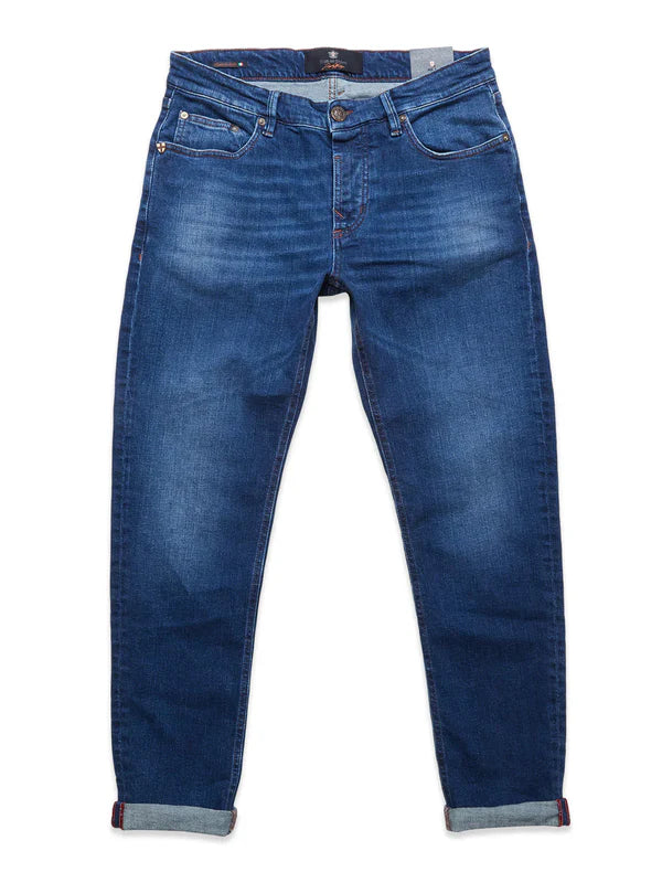 VINCI NIGHT JEANS, MID BLUE DENIM