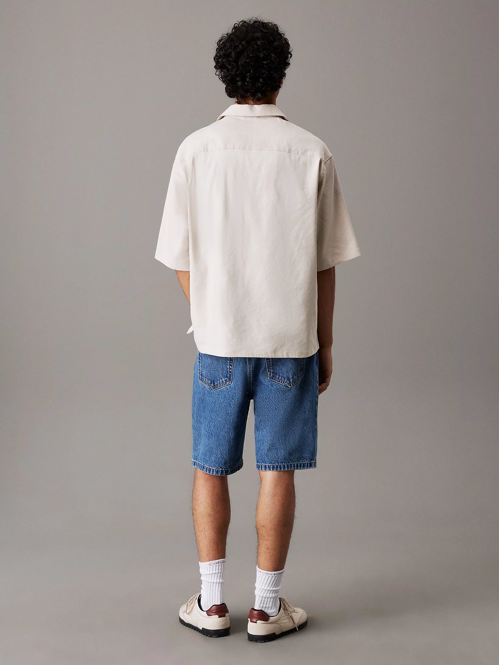SS Linen Tencel Shirt, Silver Birch