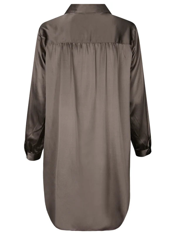 SILK SHIRT DRESS, FALCON