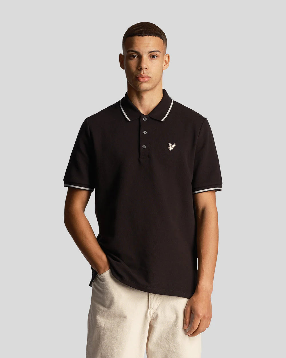Flatback Pique Tipped Polo Shirt (lacquer)