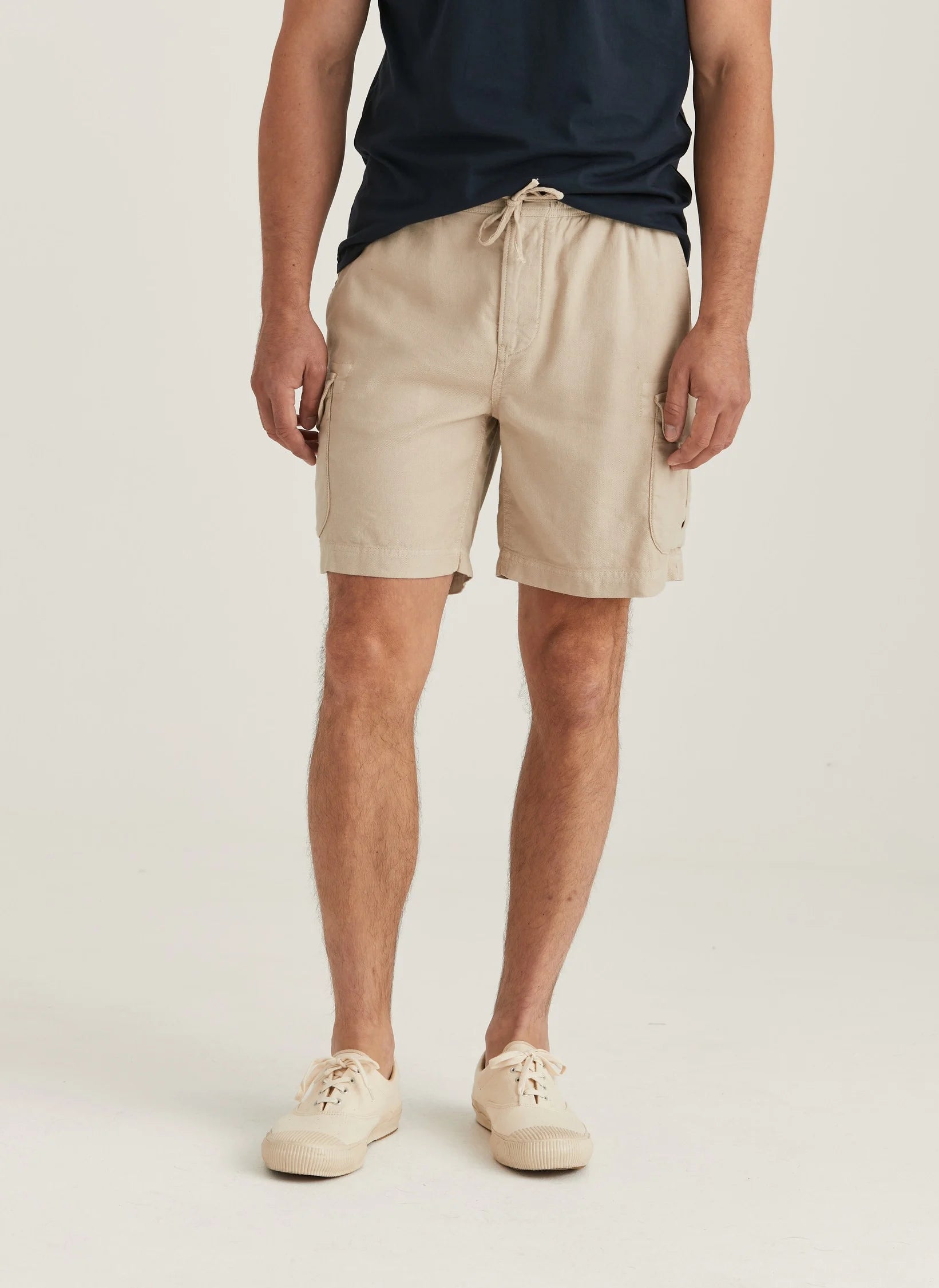 Cargo Linen Shorts, Khaki
