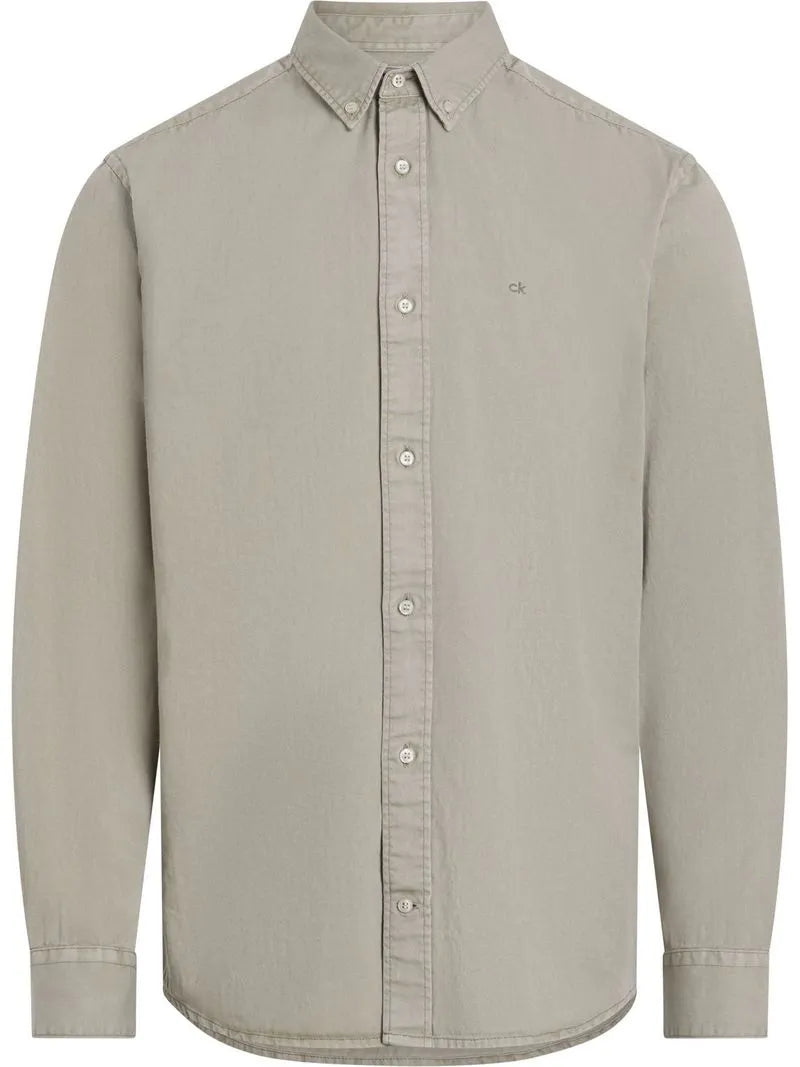 GARMENT DYED LW TWILL LS SHIRT, ALUMINUM