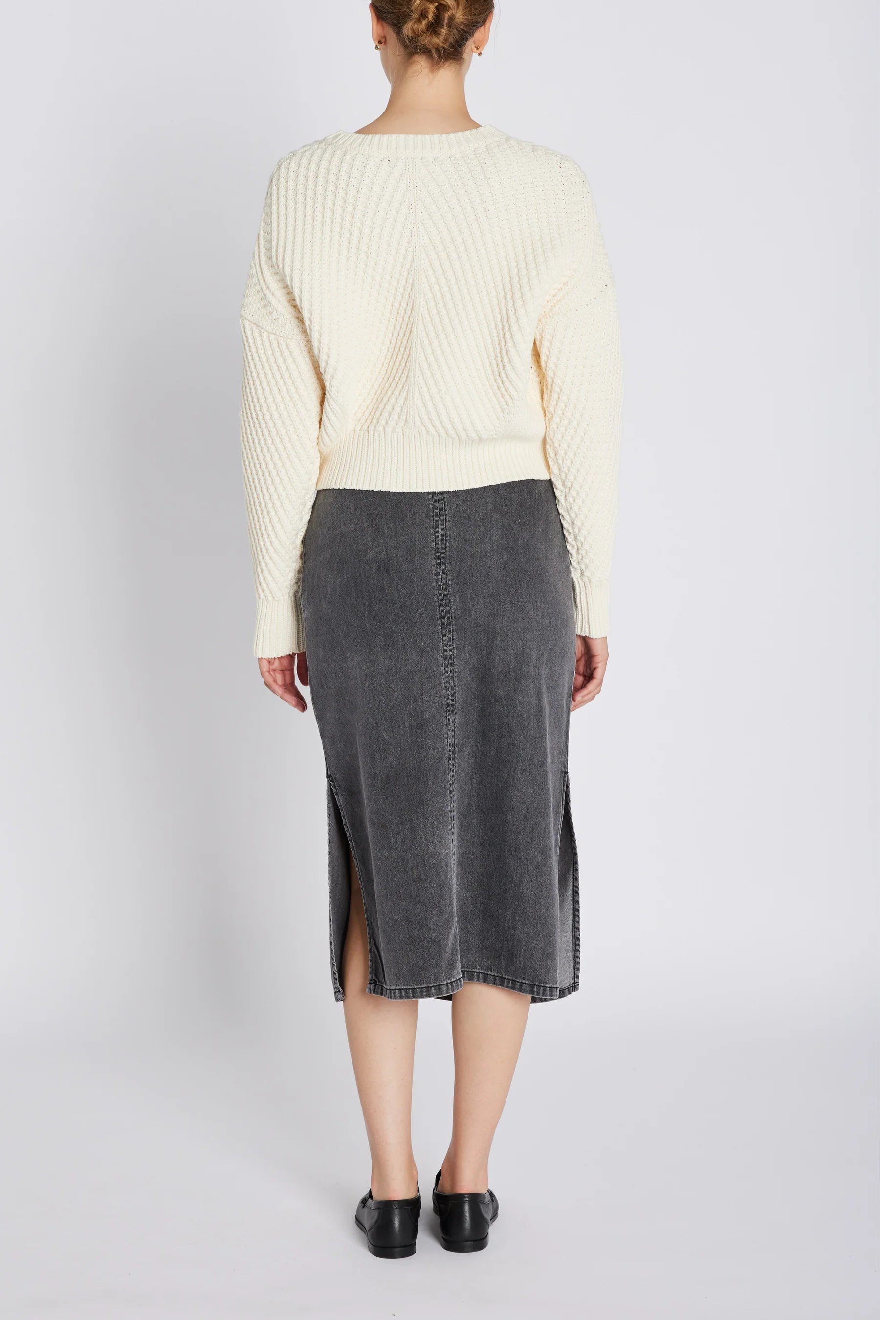PLATIE EMMI SKIRT, GREY DENIM