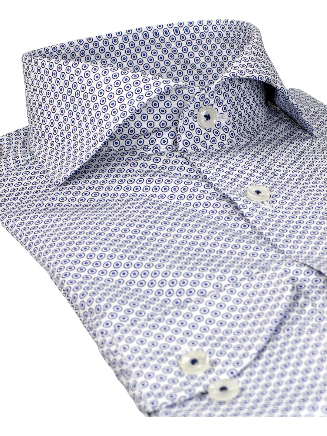 Skjorte, slim, blå cirkler