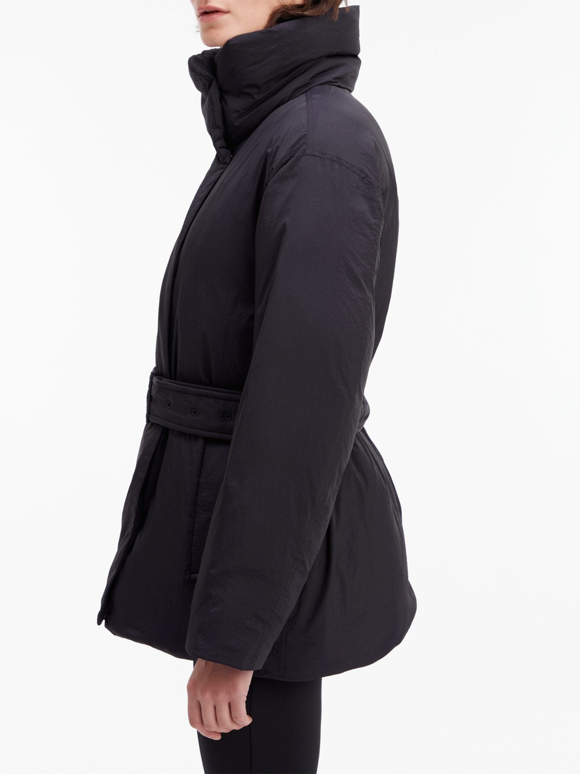 Crinkle Nylon Down Wrap Jacket