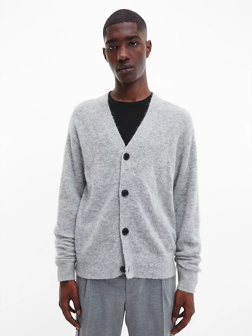Alpaca blend comfort cardigan, grey