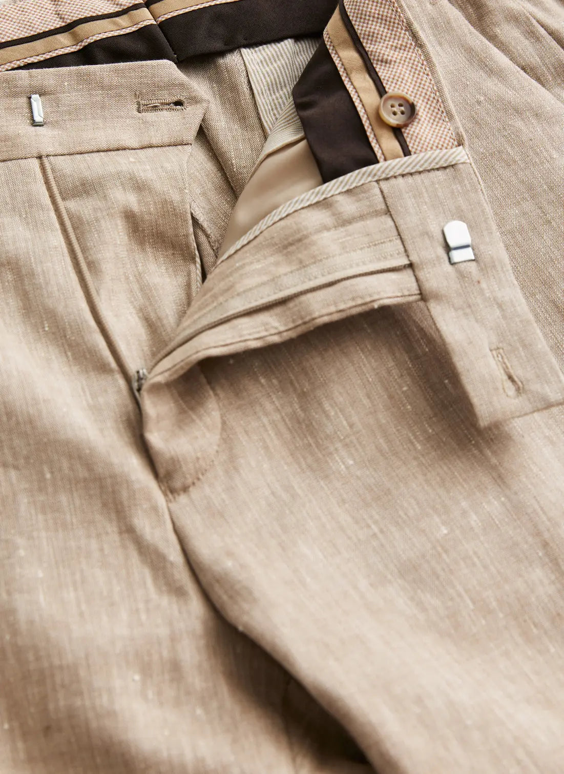 JACK LINEN SUIT TROUSER, KHAKI