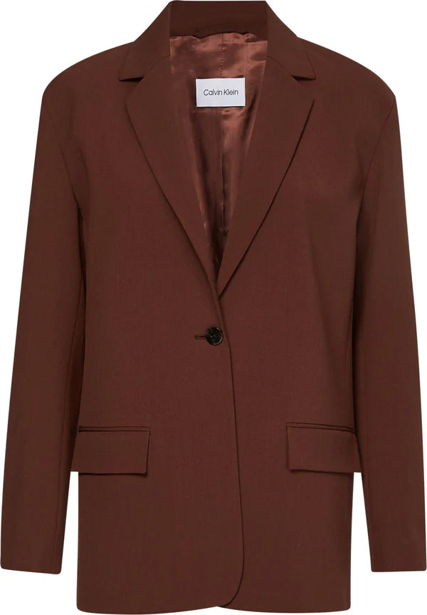 RELAXED TAILORED BLAZER, DARK CHESTNUT