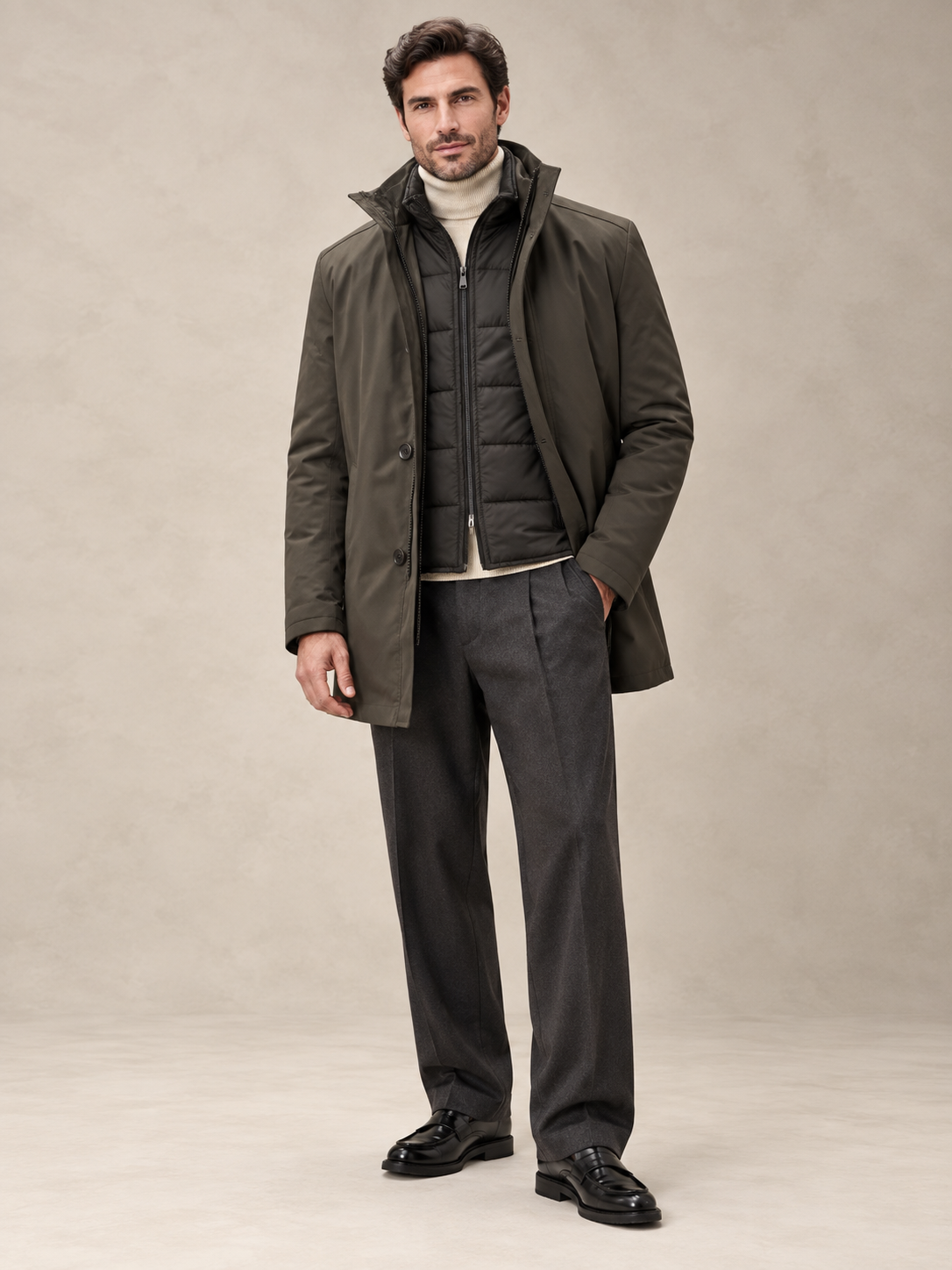 MENS SHORT JACKET, BROWN