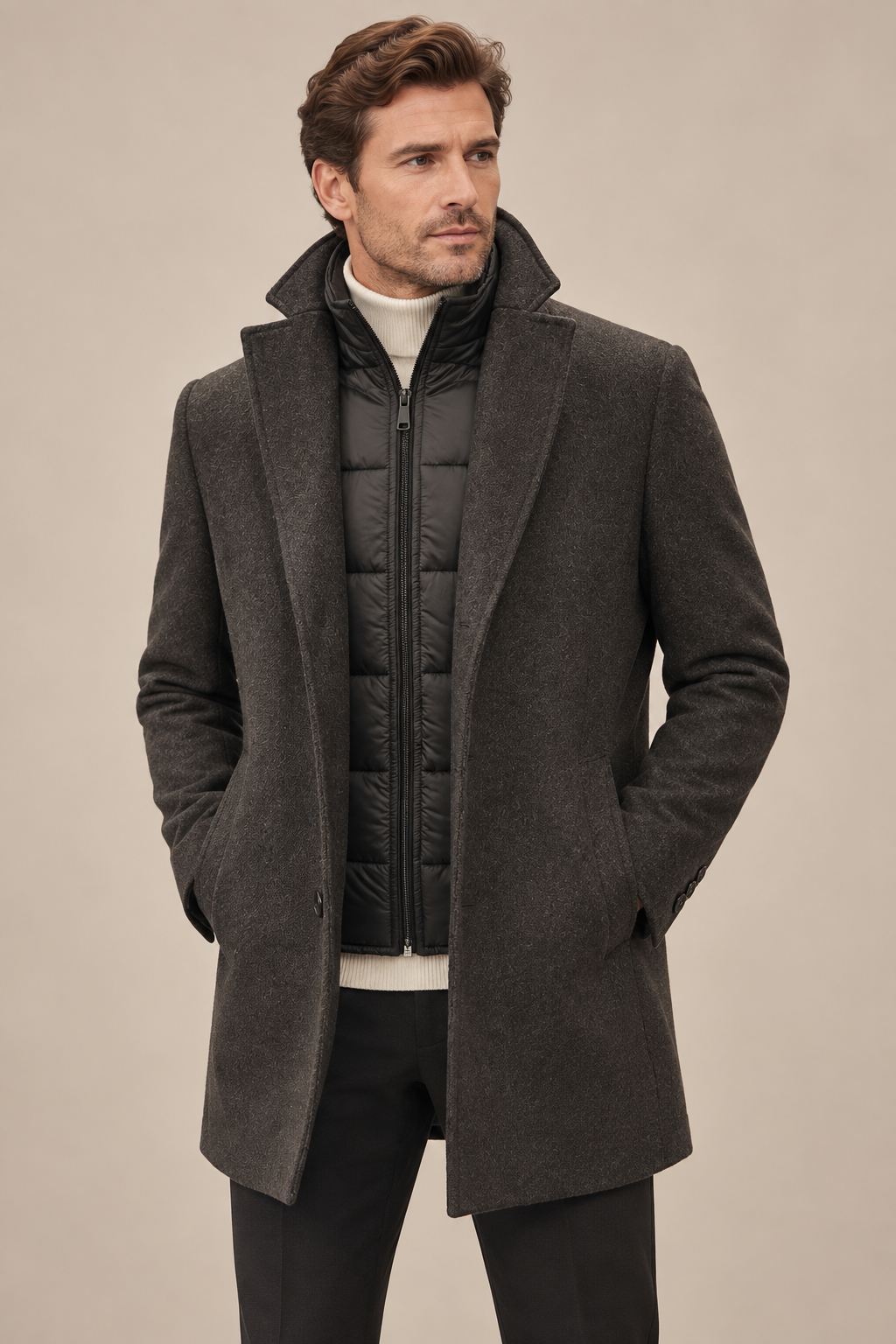 MENS COAT, BROWN