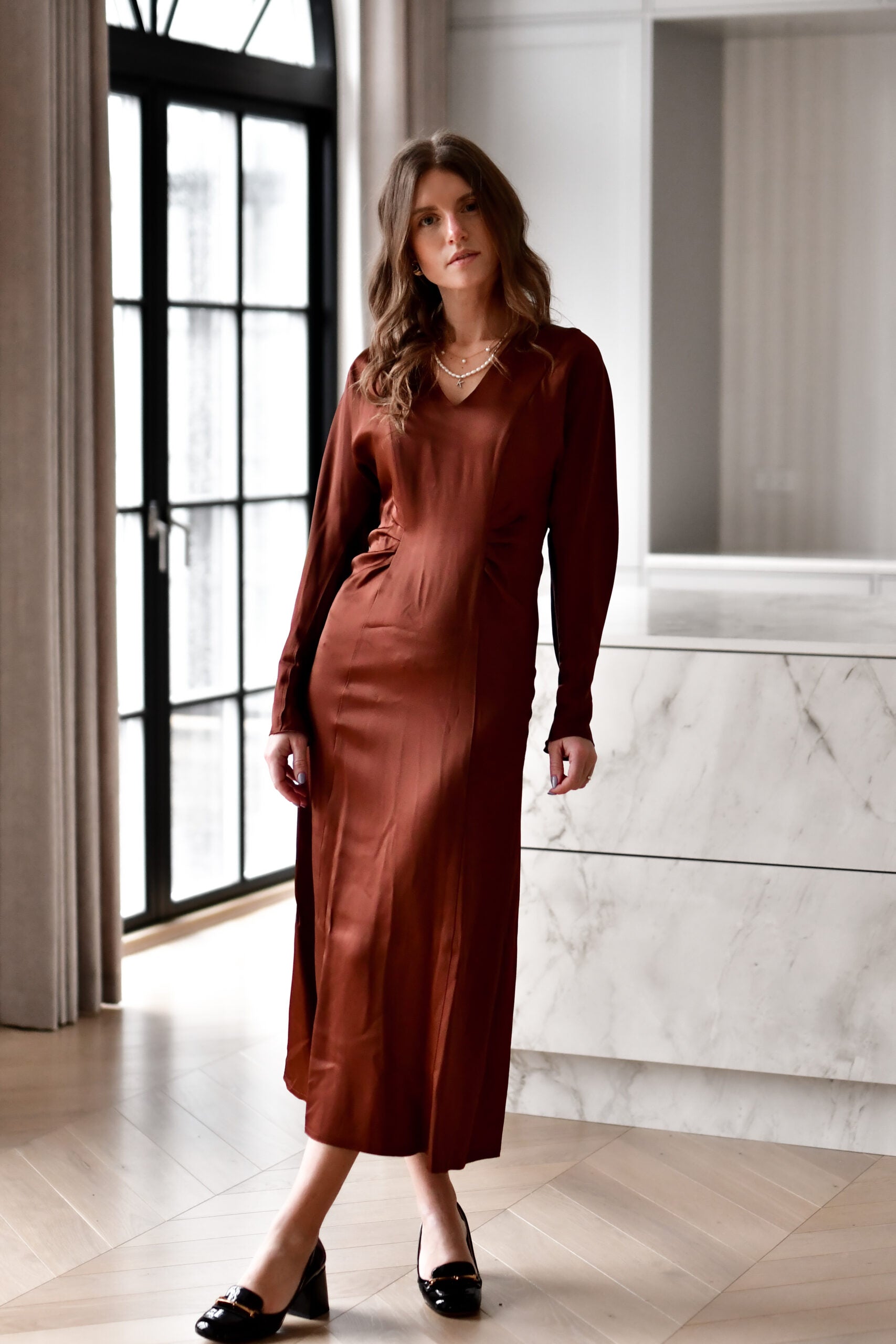 Daniki Dress, Rust/Copper