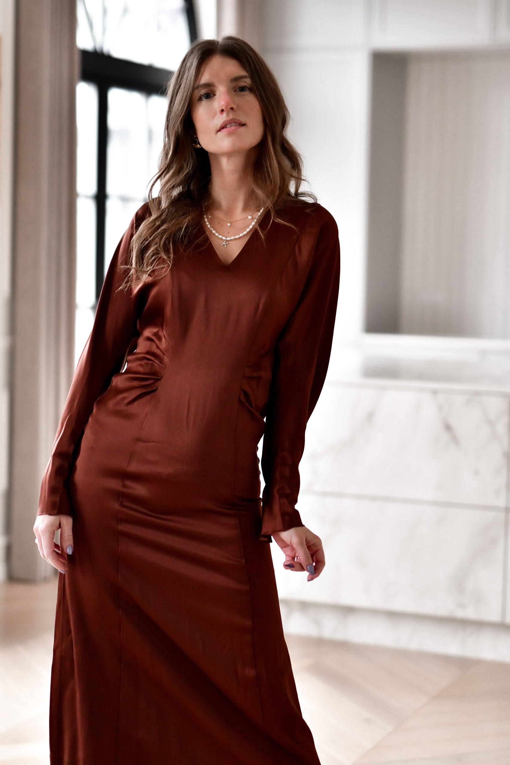 Daniki Dress, Rust/Copper
