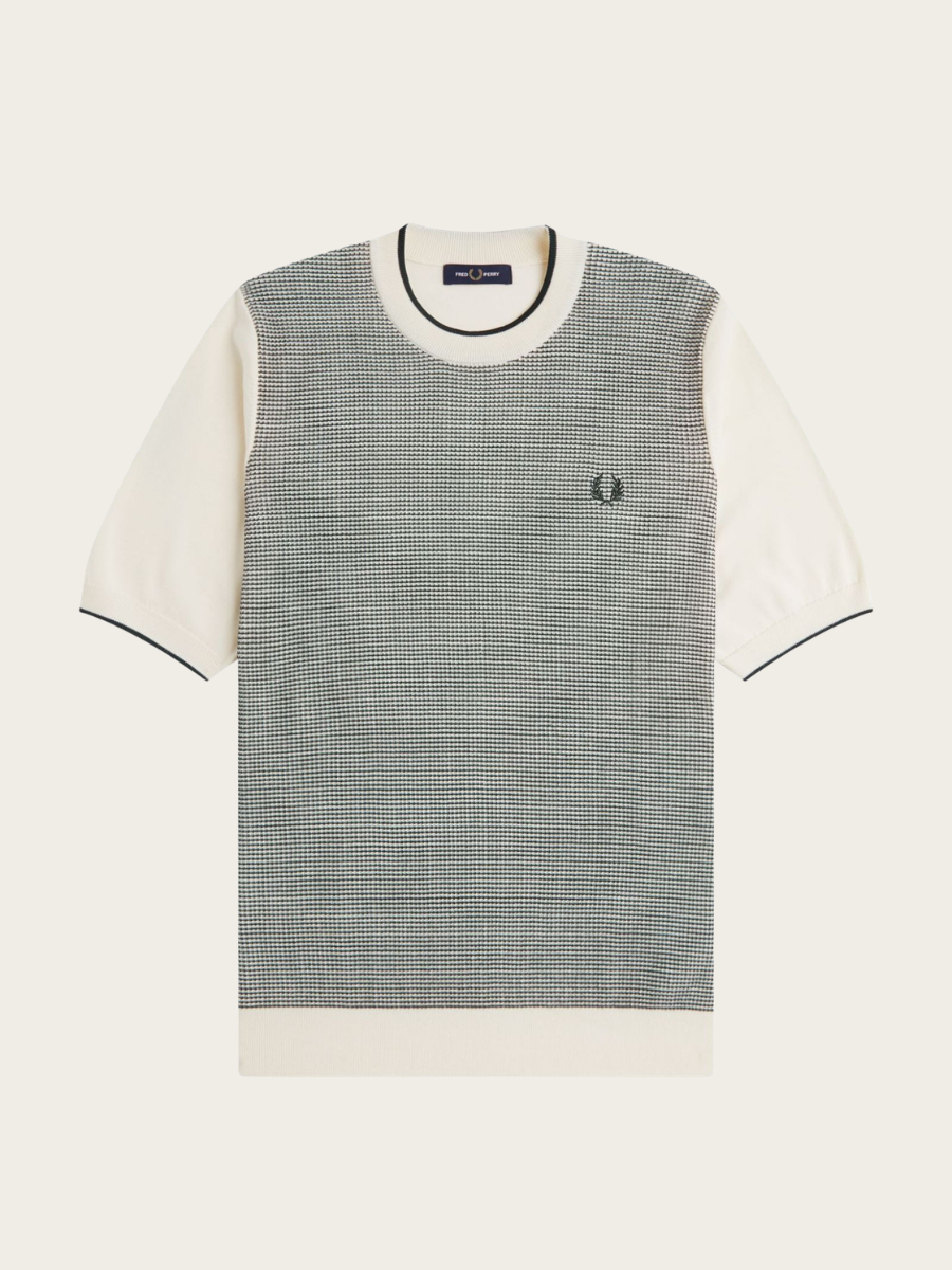 TONIC WAFFLE KNITTED T-SHIRT, ECRU
