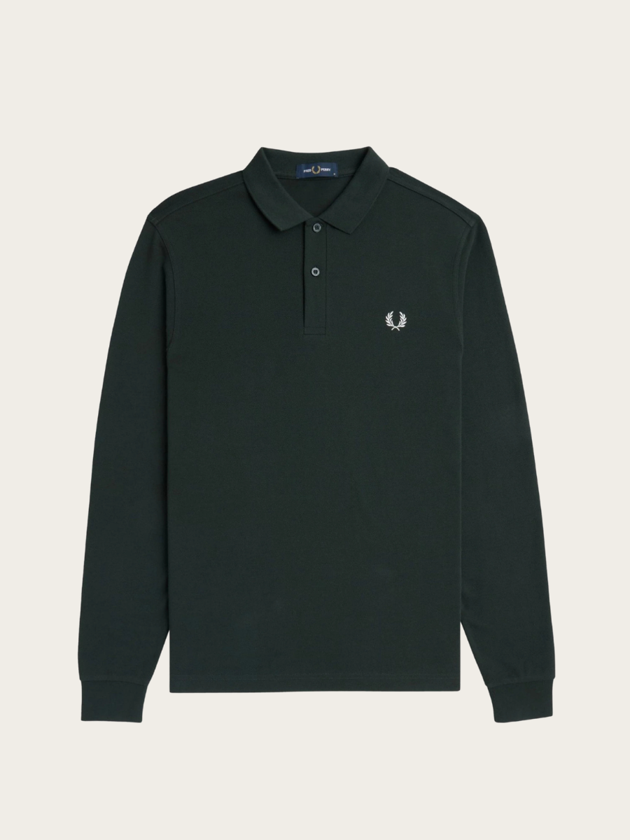 PIQUE COLLARED SWEATSHIRT, NIGHT GREEN
