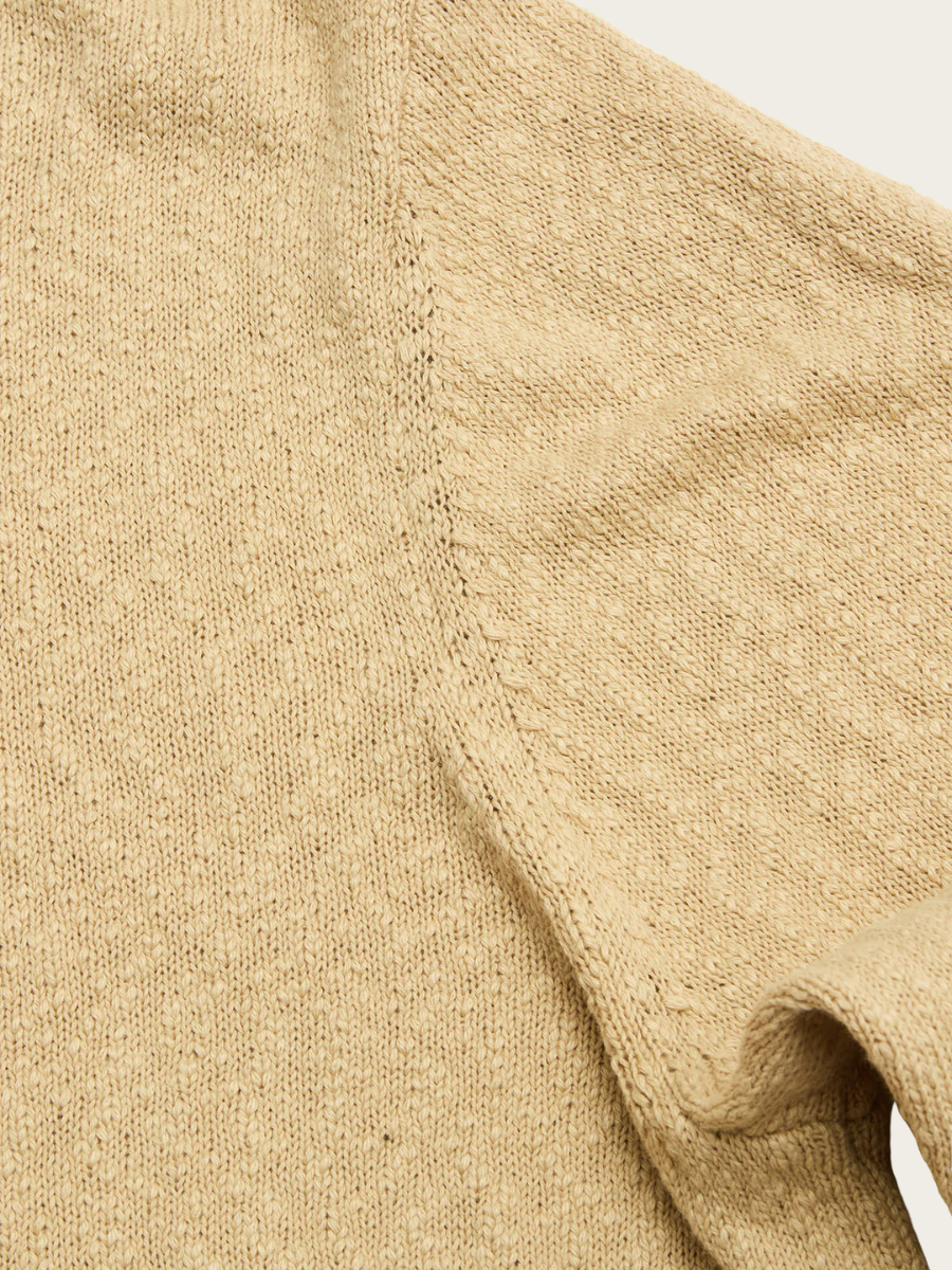 YALE SLUBBY CREWNECK KNIT, PALE KHAKI