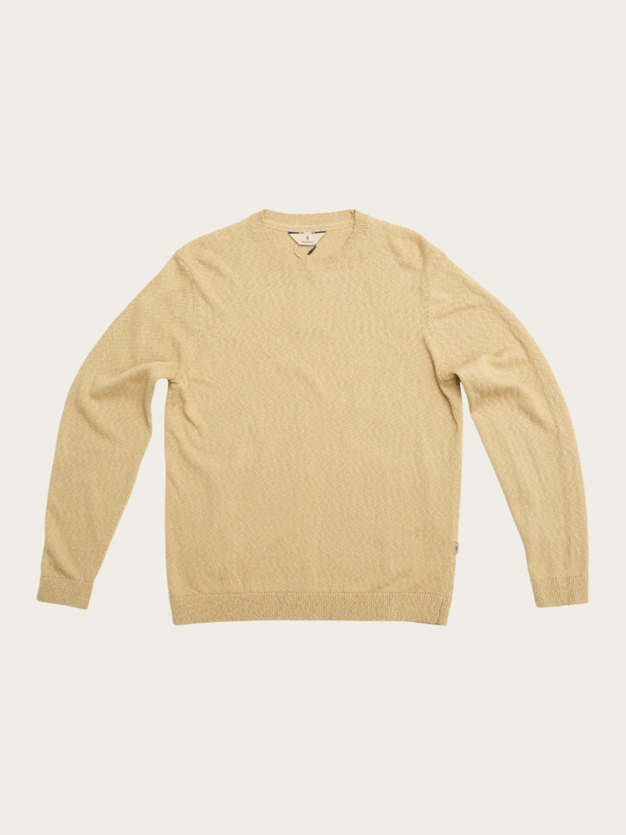 YALE SLUBBY CREWNECK KNIT, PALE KHAKI