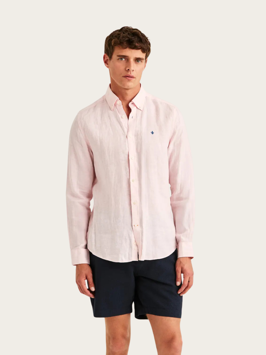 DOUGLAS LINEN SHIRT, CLASSIC FIT, LIGHT PINK