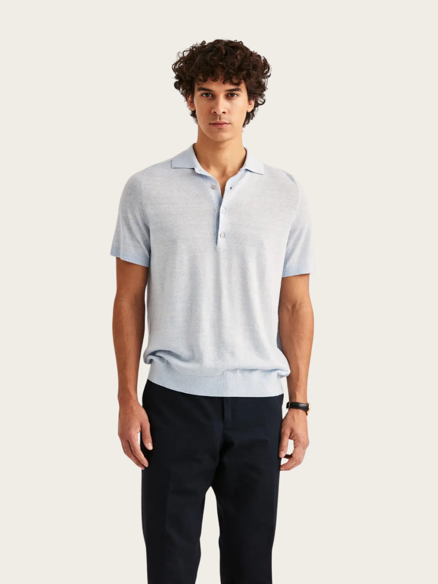COLIN SS POLO SHIRT, LIGHT BLUE